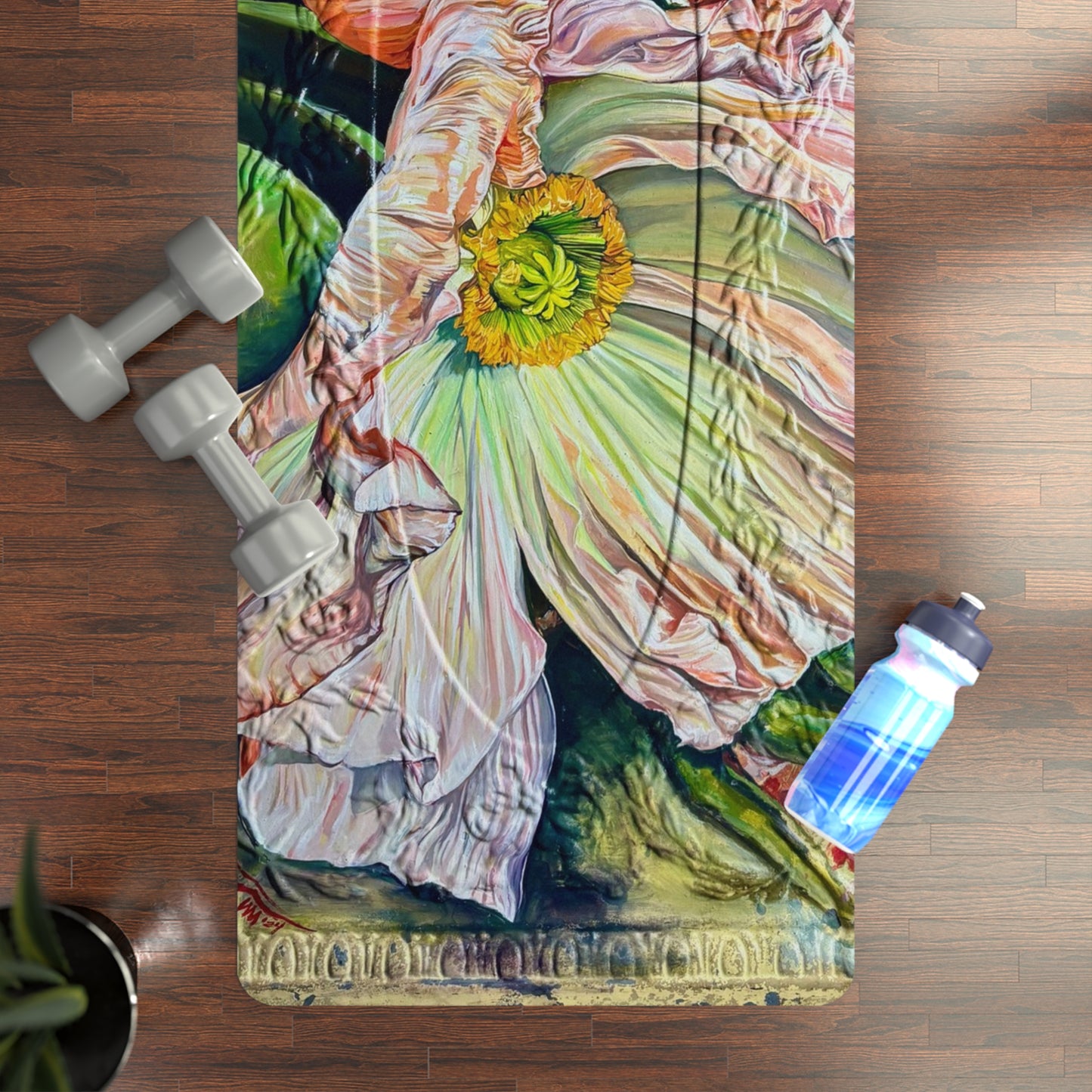 Floral Rubber Yoga Mat, Eco-Friendly Exercise Mat, Meditation Mat, Gym Accessories, Gift for Yoga Lovers