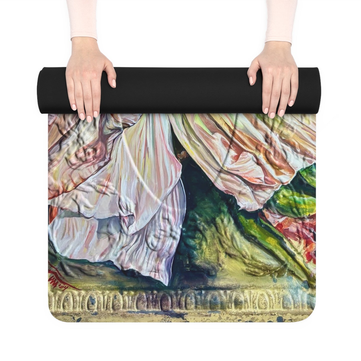 Floral Rubber Yoga Mat, Eco-Friendly Exercise Mat, Meditation Mat, Gym Accessories, Gift for Yoga Lovers