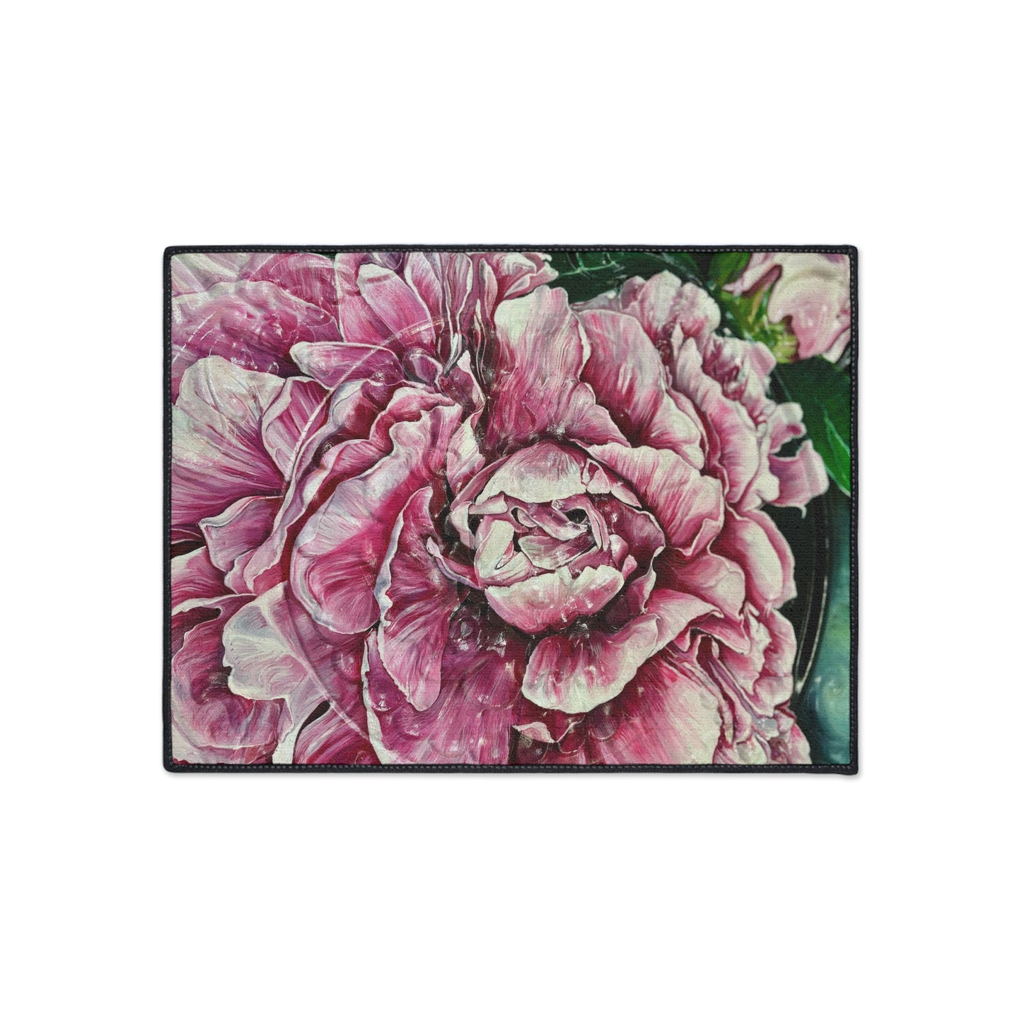 Floral Heavy Duty Floor Mat - Vibrant Peony Design, Decorative Entrance Rug, Kitchen Mat, Home Decor, Gift for Garden Lovers