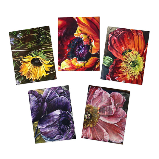 Flower Greeting Cards Set (5-Pack)