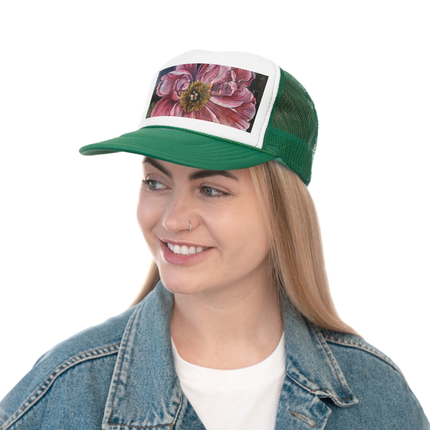 Cat's Pink Peony Trucker Hat