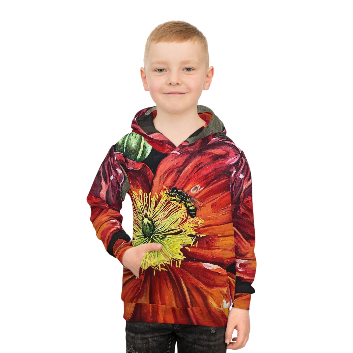 Flower Power Hoodie Boys Side View