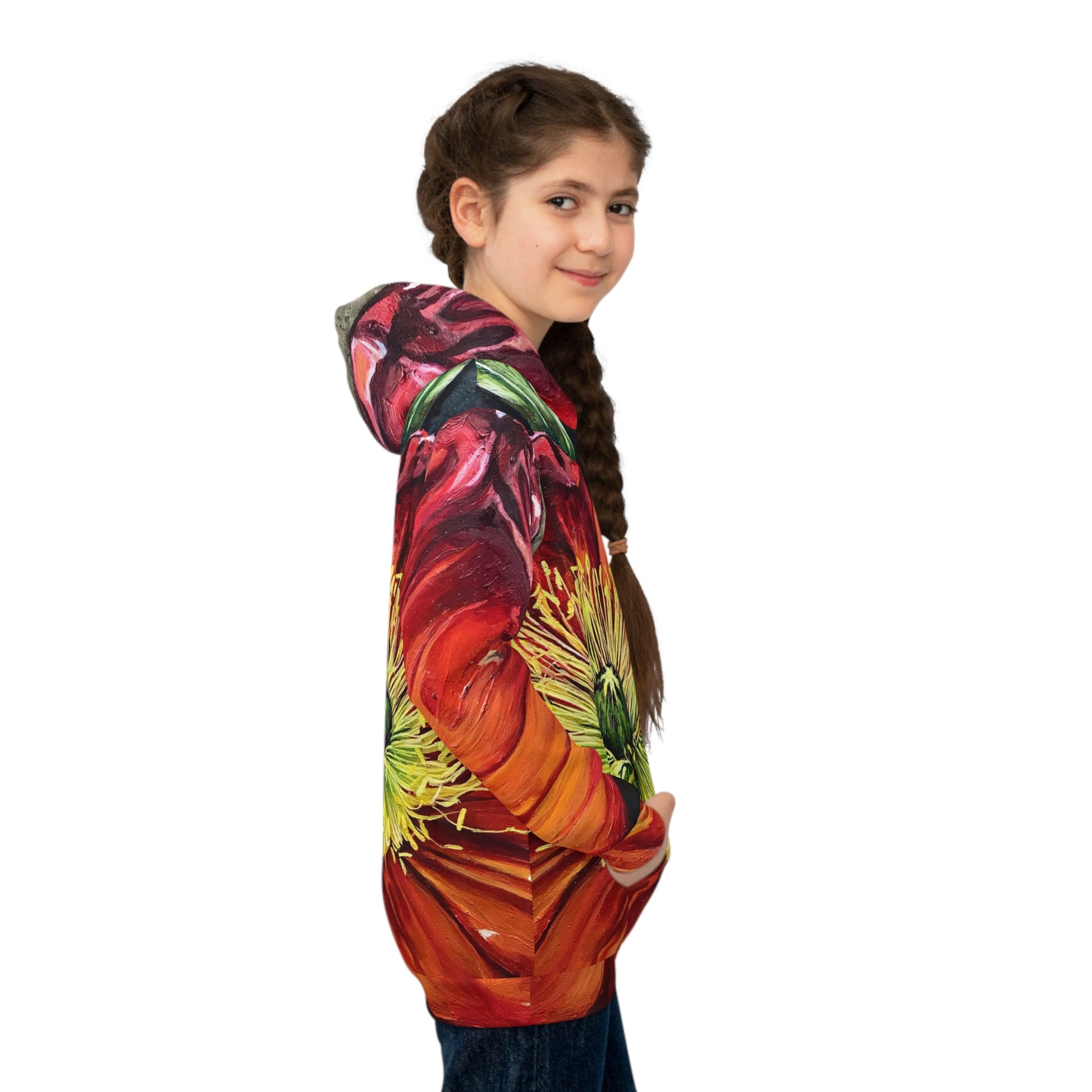 Flower Power Hoodie Girl Side View