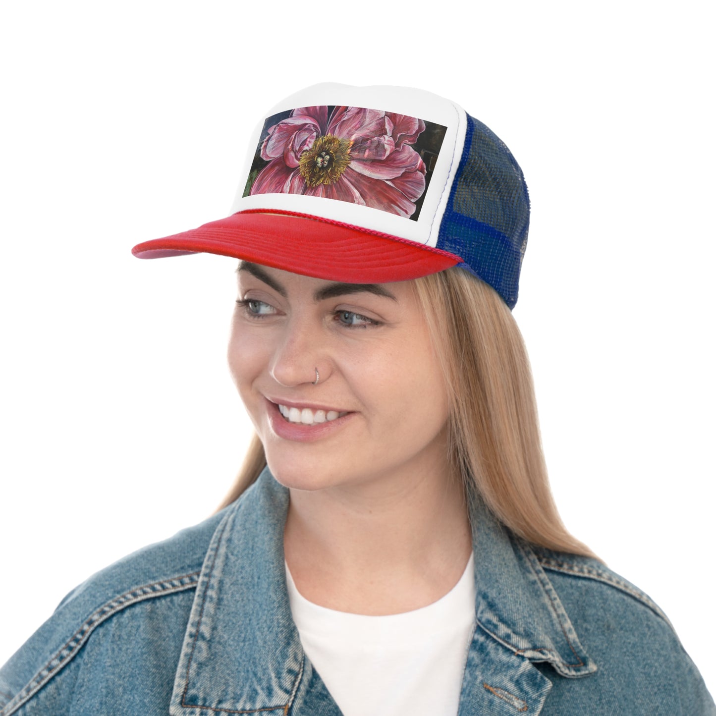 Cat's Pink Peony Trucker Hat