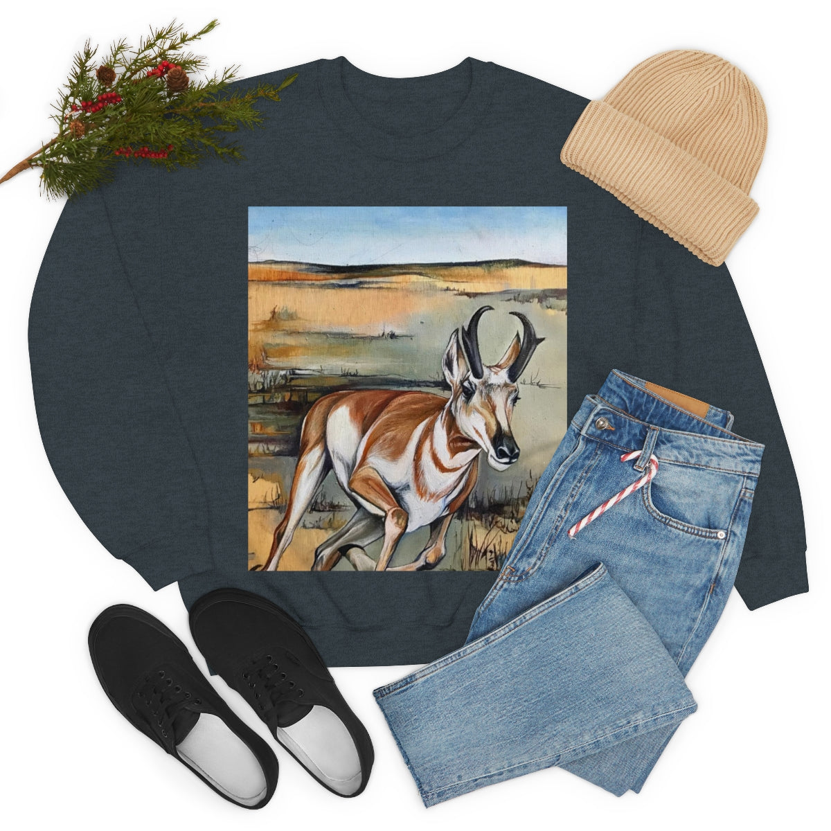 Antelope Running Crewneck Sweatshirt